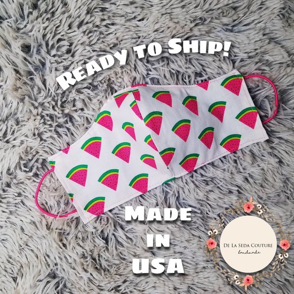 2/$20⭐️Watermelon Tropical Face Mask - with Filter Pocket - Picture 1 of 4